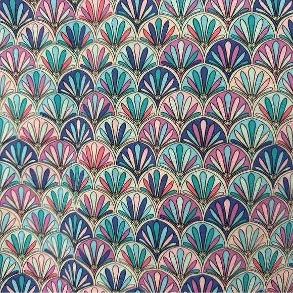 Talbots Women’s Geometric Skirt 4 Pink Blue Pencil Back Zipper Pockets Unlined - Picture 2 of 10